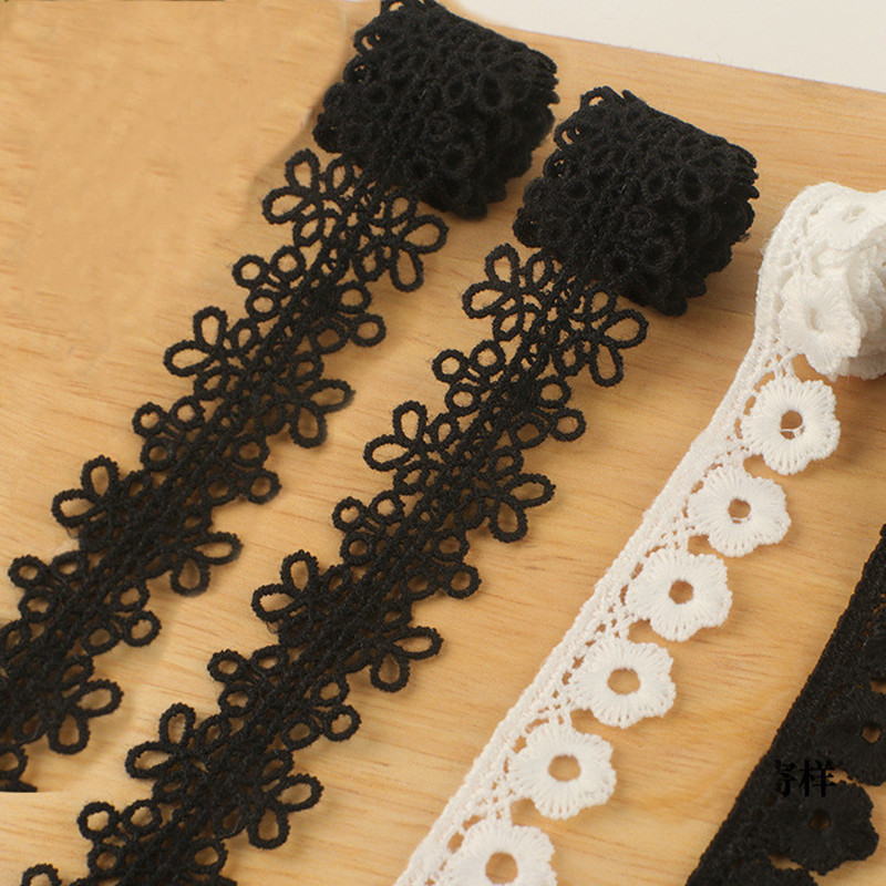 Embroidery Underwear - 5Y Stickerei Schwarz Weiß Milchseide Wasserlösliche