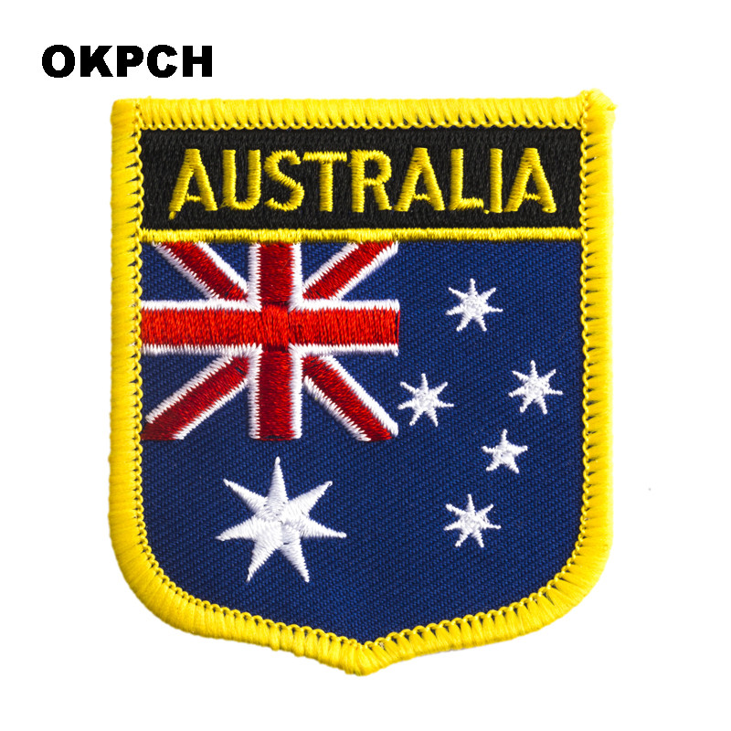 Embroidery In Australia - Australien Flagge Schild Form Eisen auf
