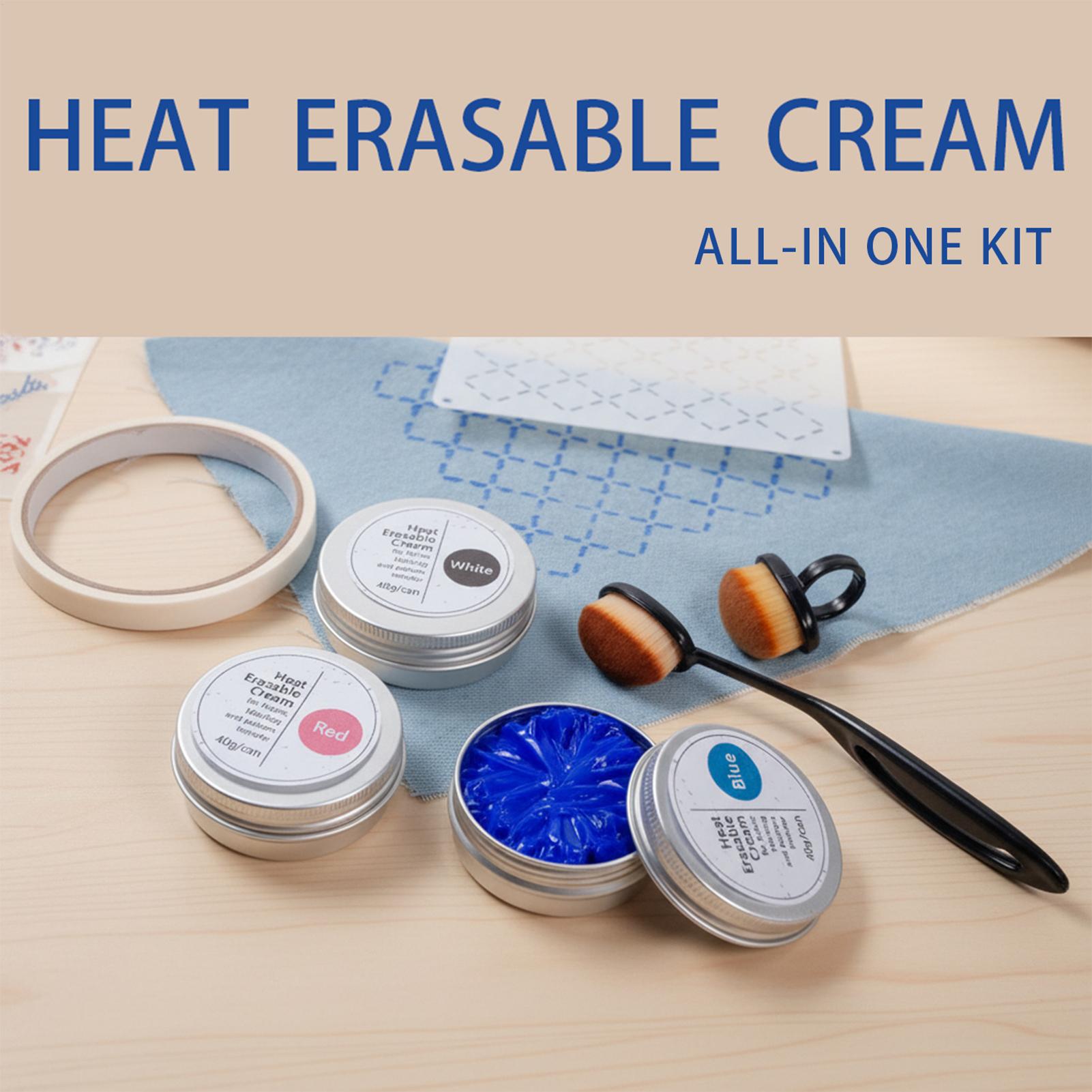 Embroidery Stitches - 40g/Dose Hitze-entfernbarer Stoffkreide-Transfer-Creme-Kit zum Aufbügeln von