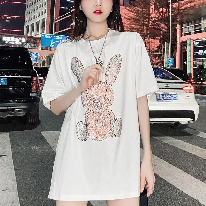 Embroidery Fashion - Damen Sommer Casual T-Shirt: Kurzarm-Shirt mit