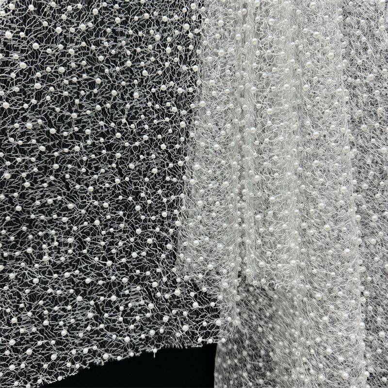 Embroidery Beads - 1 Yard 130cm Breiter Weißer Spitzenstoff