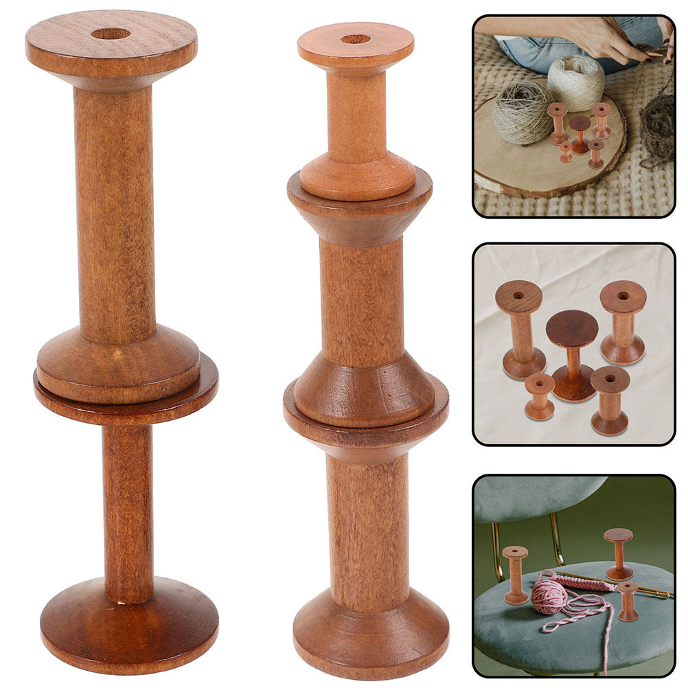 Embroidery Thread - 7-teiliges Set Holzgarnspulen, Vintage Leere Holzspulen,