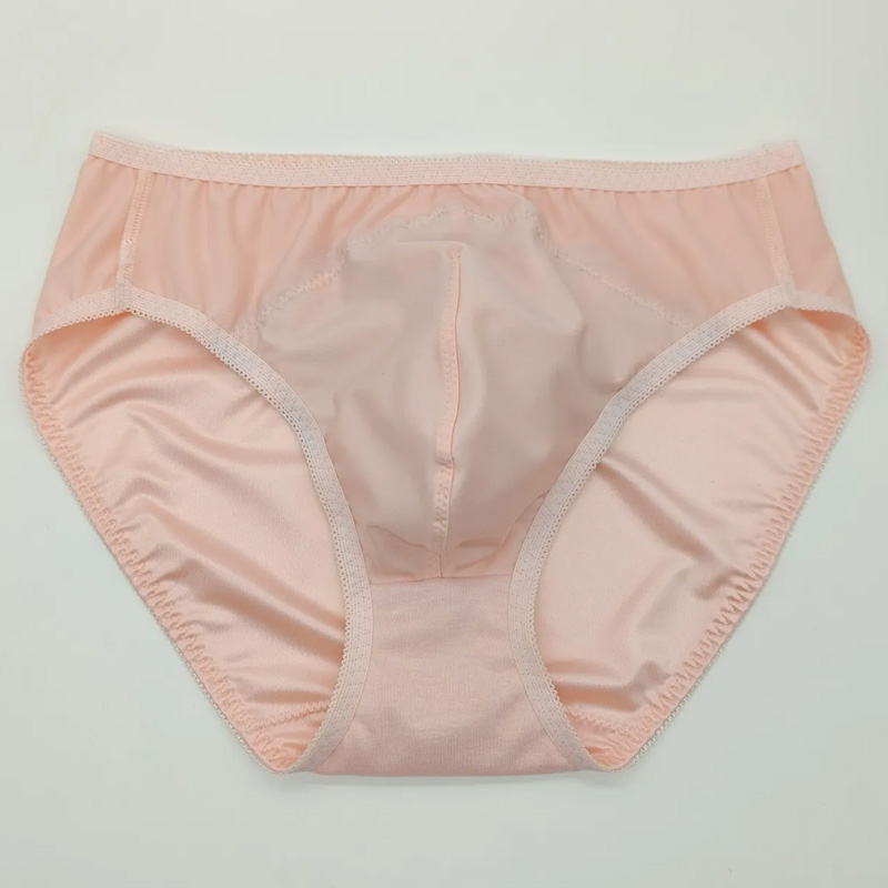 Embroidery Underwear - Herren Spitzen-Stickerei Rosa Slips Live-Show Tanzunterwäsche