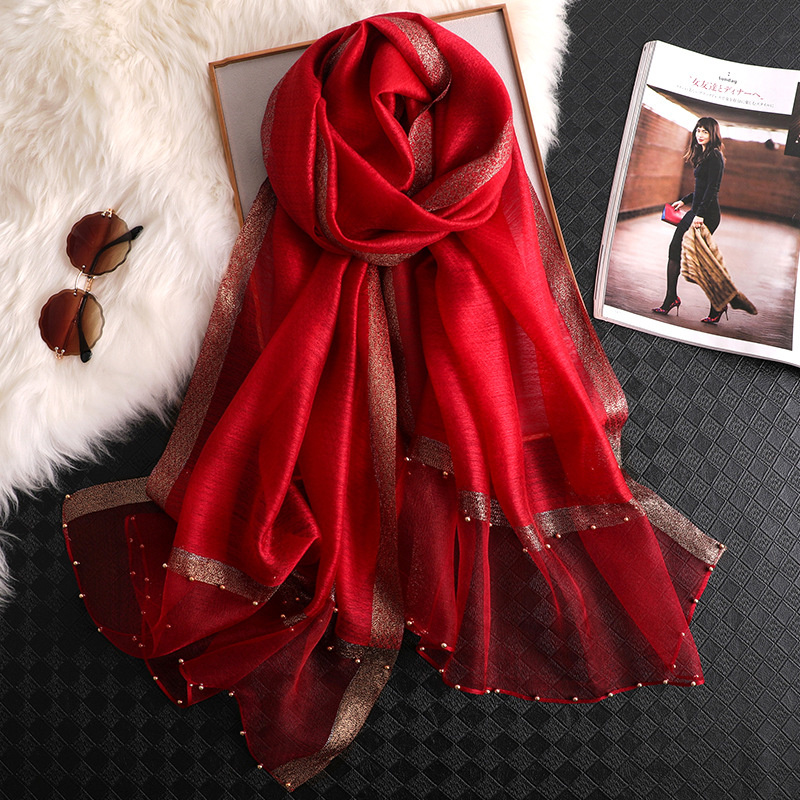 Embroidery Shawl - 2024 Luxus 100 % Seide Schal