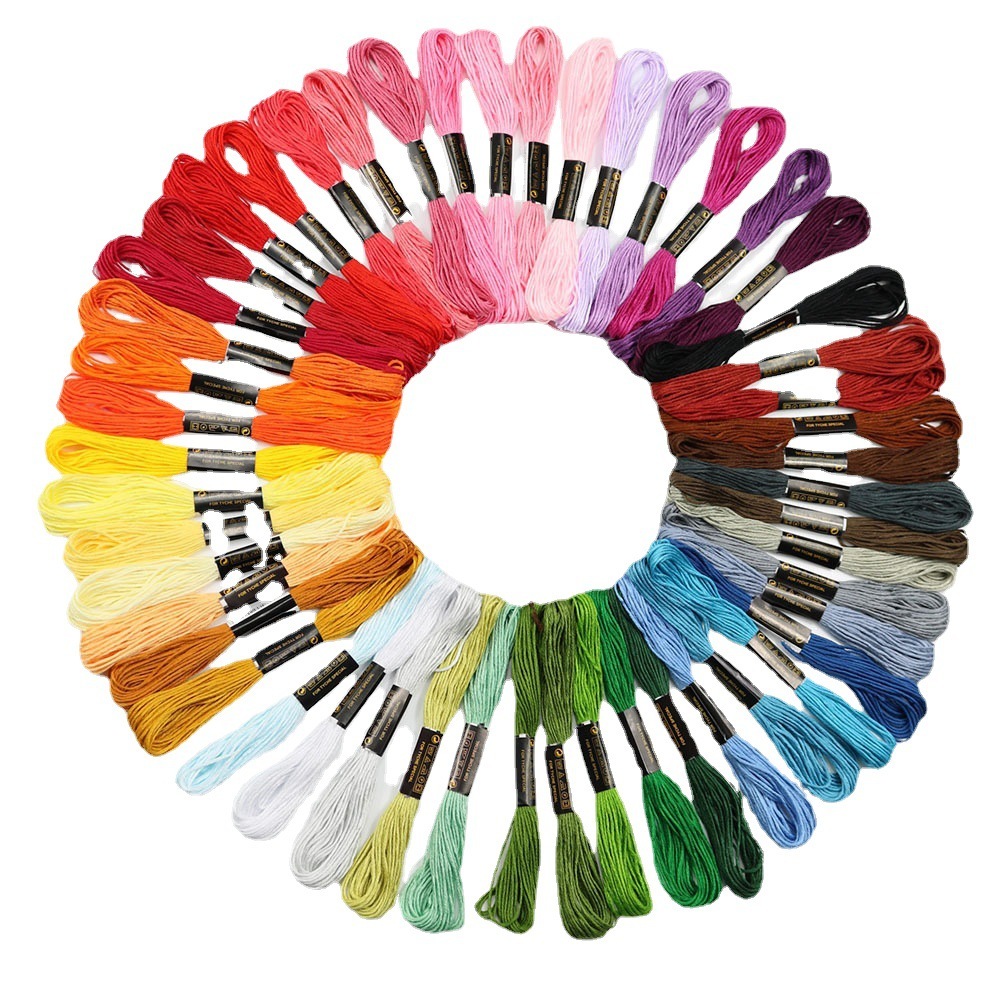 Embroidery Stitches - Festes 50-Farben-Kreuzstichgarn. Terylene-Baumwoll-Stickgarn. 8 Meter pro