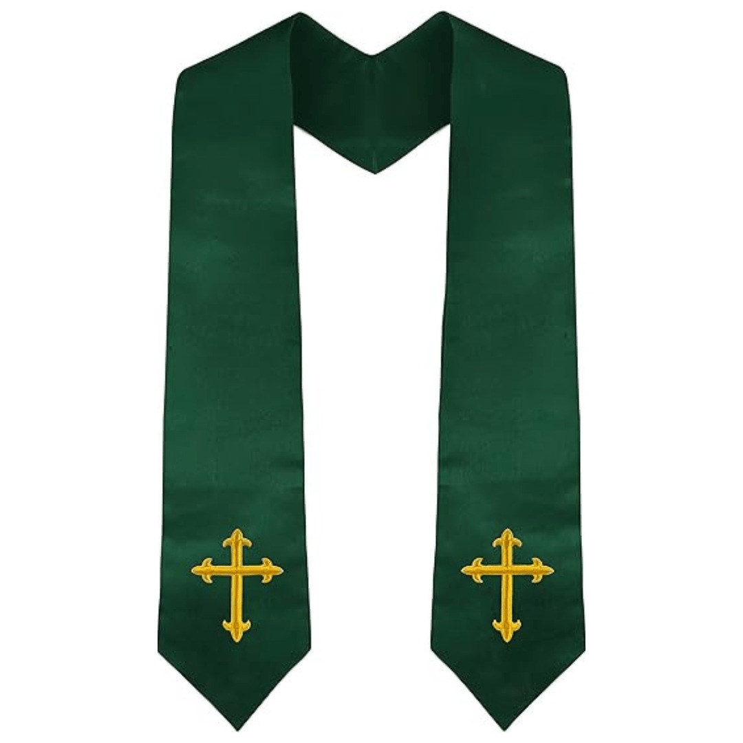 Embroidery Underwear - Wendbare Klerikalenstola, doppelseitige Priesterstola mit Goldkreuz-Stickerei