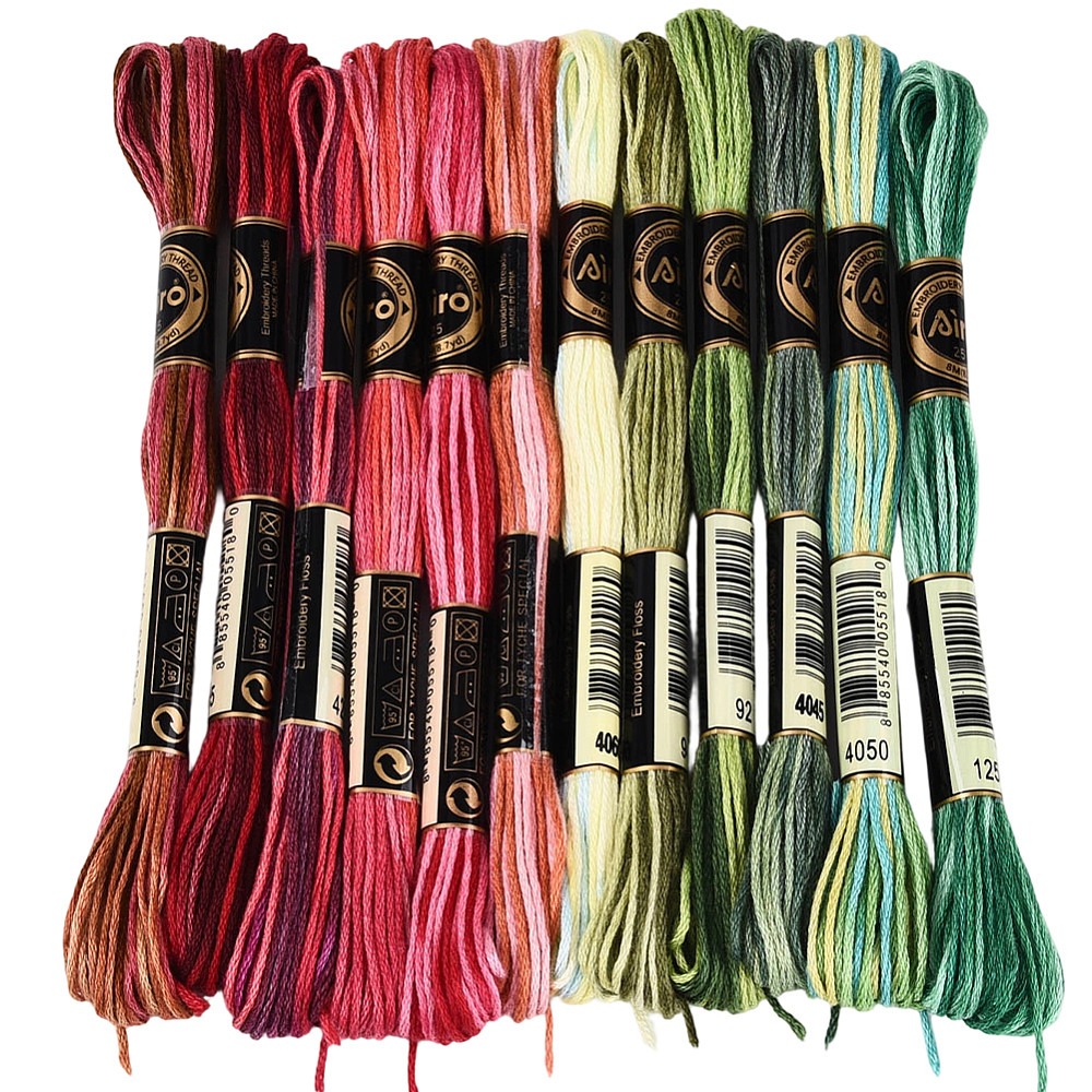 Embroidery Thread - 105 Yards Stickgarn 6-fädig Meliertes Freundschaftsgarn