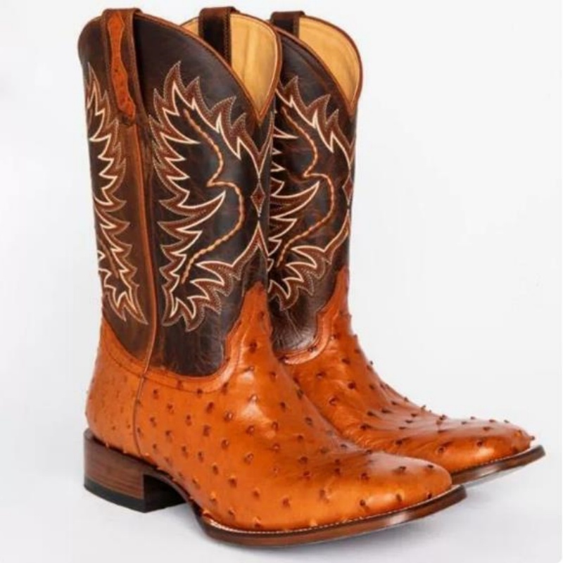 Embroidery Stitches - Herren Hohe Stiefel mit Stickerei Retro