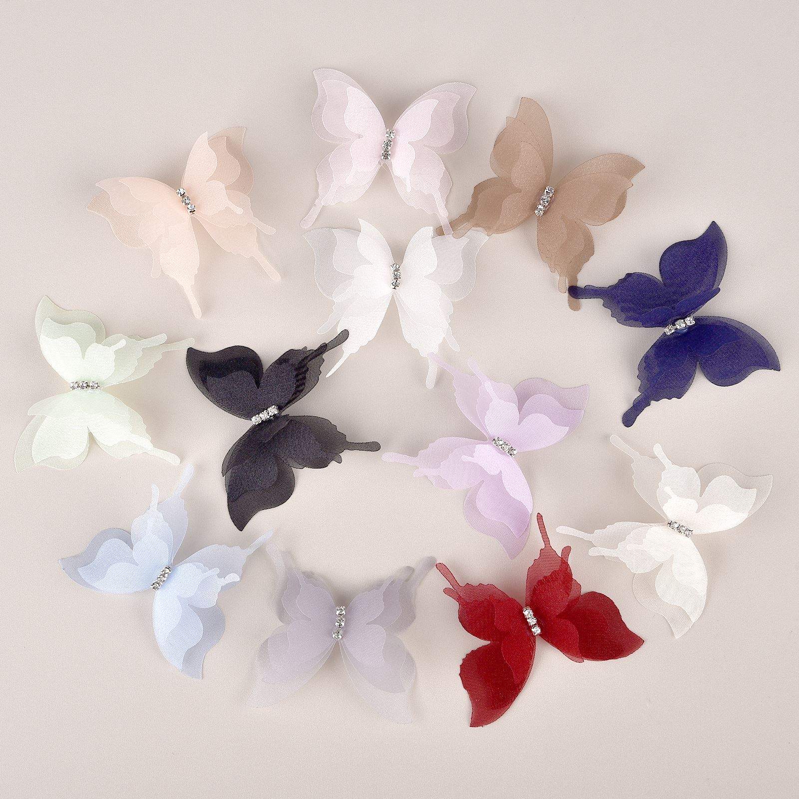 Embroidery Organza - 20 teile/paket 3D Organza Schmetterling Strass