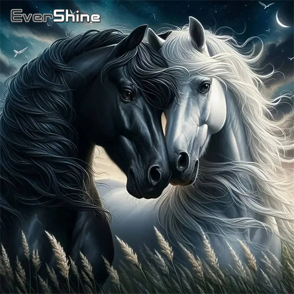 Embroidery Horse - Evershine Diamant-Gemälde, Gänseblümchen, bunt, Acryl, Bastelbedarf,