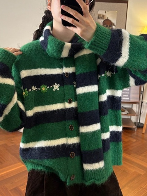 Retro Lockerer Damen-Strickcar – Embroidery Online Designs Bewertung und Preis