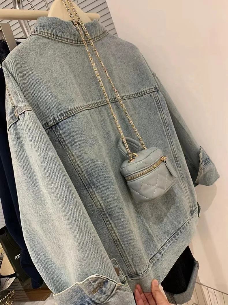 Denim Mantel Frauen Y2k Frühli – Embroidery Jeans Bewertung und Preis