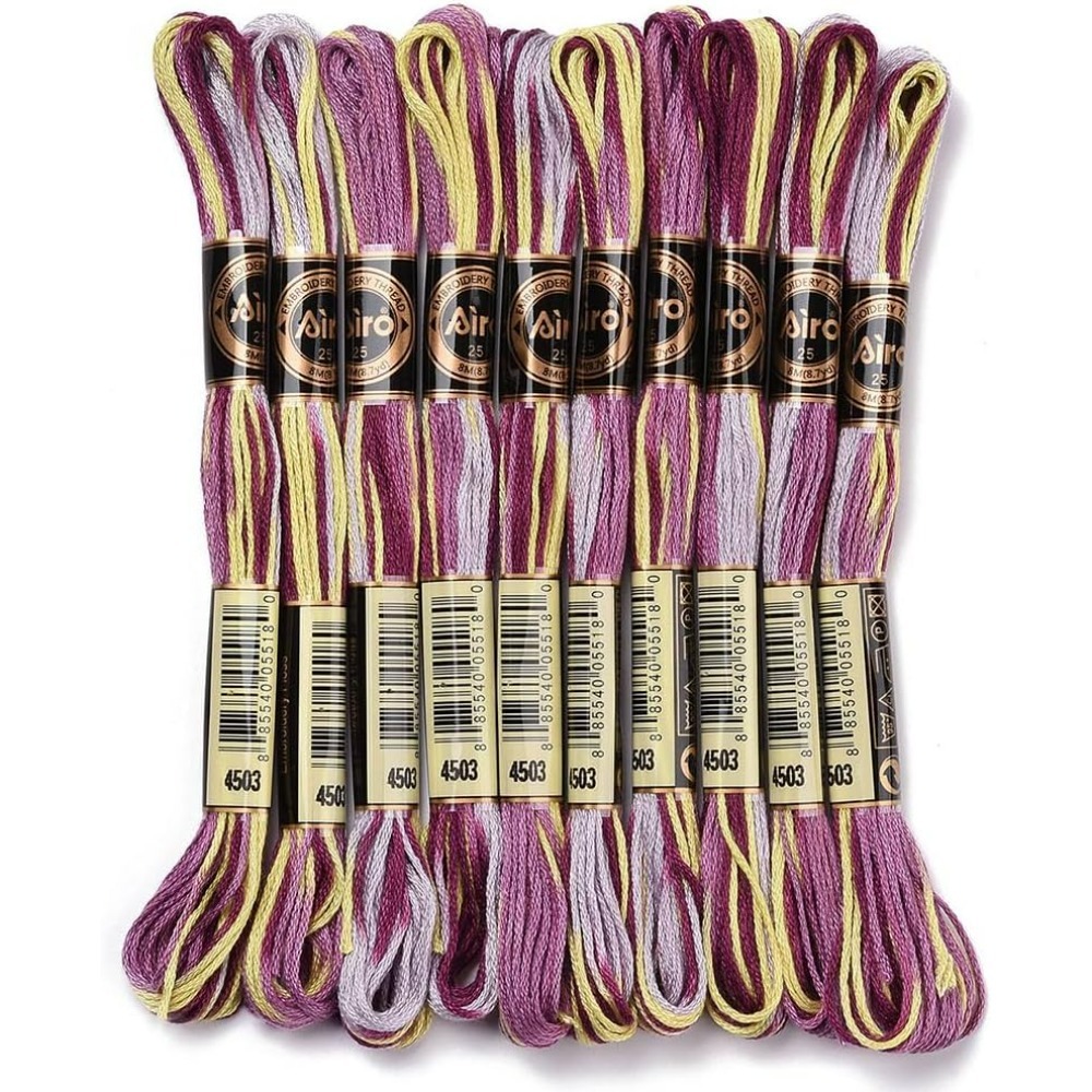 6-strängige lila bunte Stickga – Embroidery Thread Bewertung und Preis