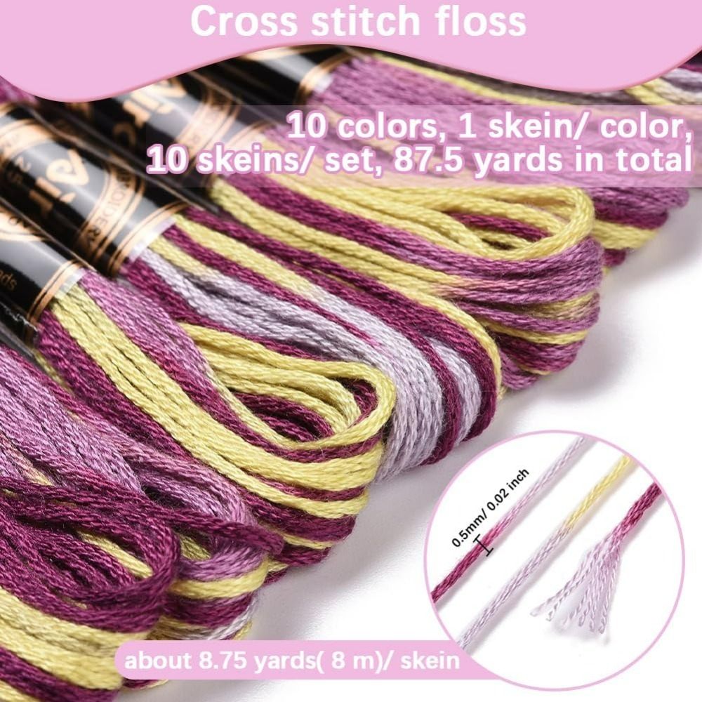 6-strängige lila bunte Stickga – Embroidery Thread Bewertung und Preis