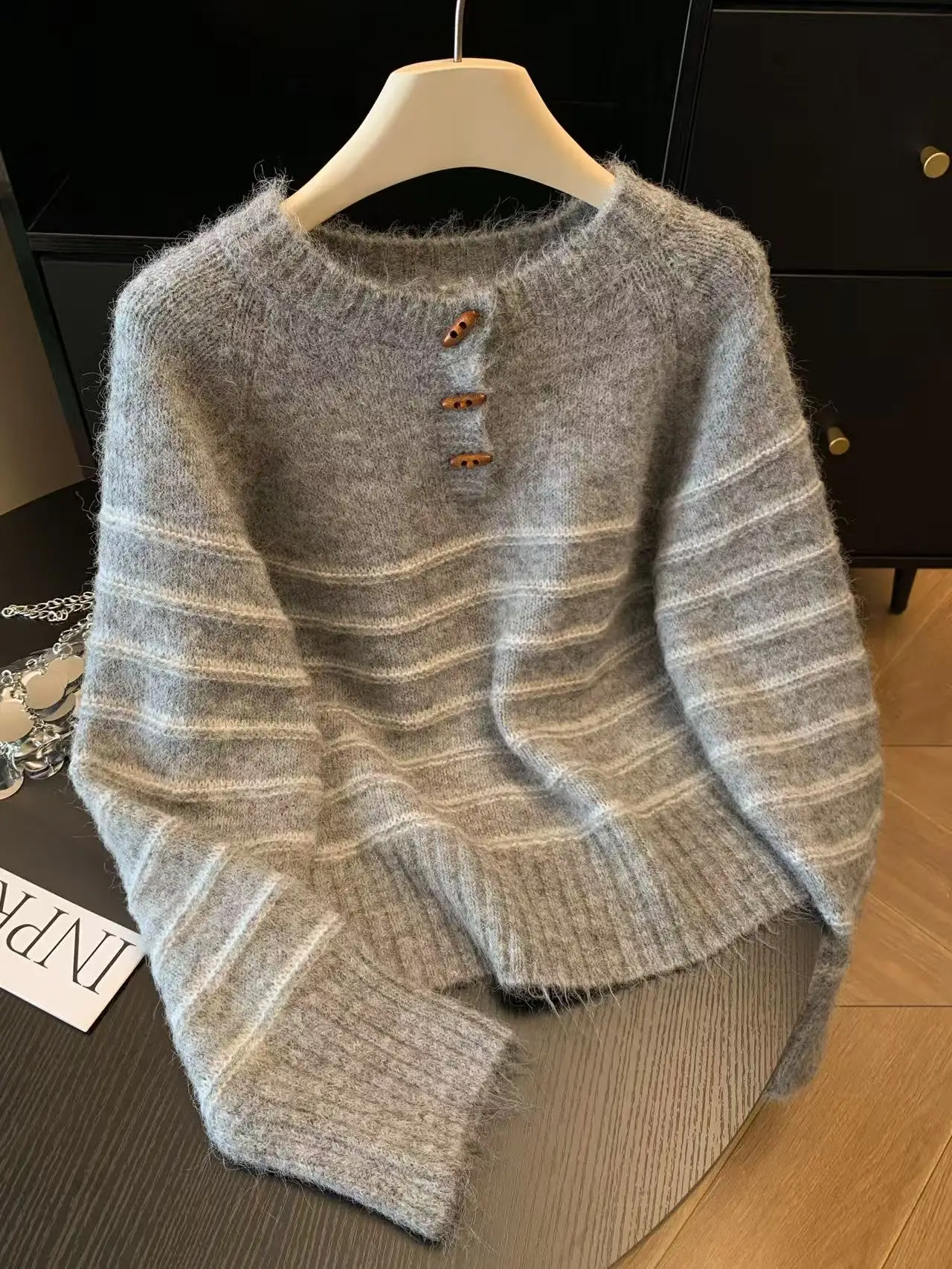 Herbst Winter Damen Gestreifte – Embroidery Fashion Bewertung und Preis