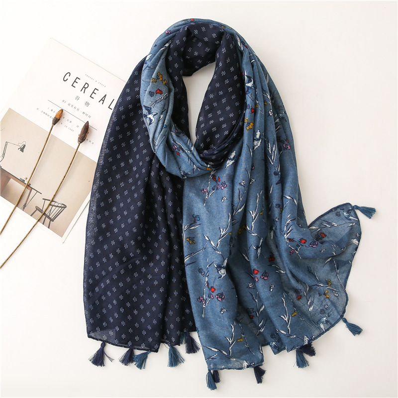 2021 frauen Schal blume drucke – Embroidery Shawl Bewertung und Preis