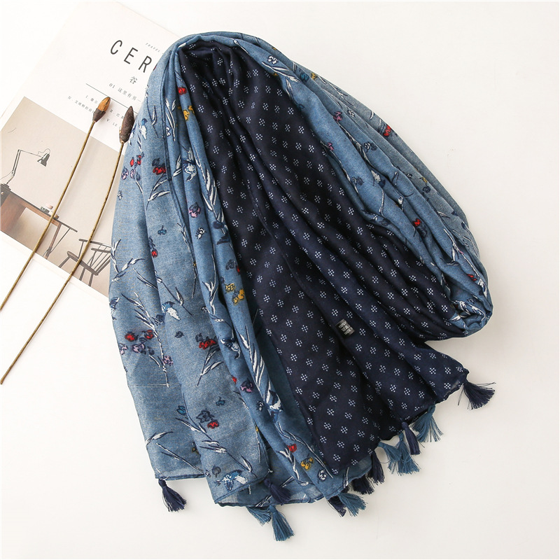 2021 frauen Schal blume drucke – Embroidery Shawl Bewertung und Preis