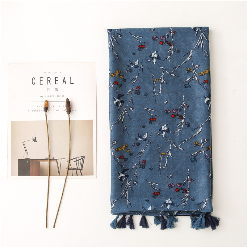 2021 frauen Schal blume drucke – Embroidery Shawl Bewertung und Preis