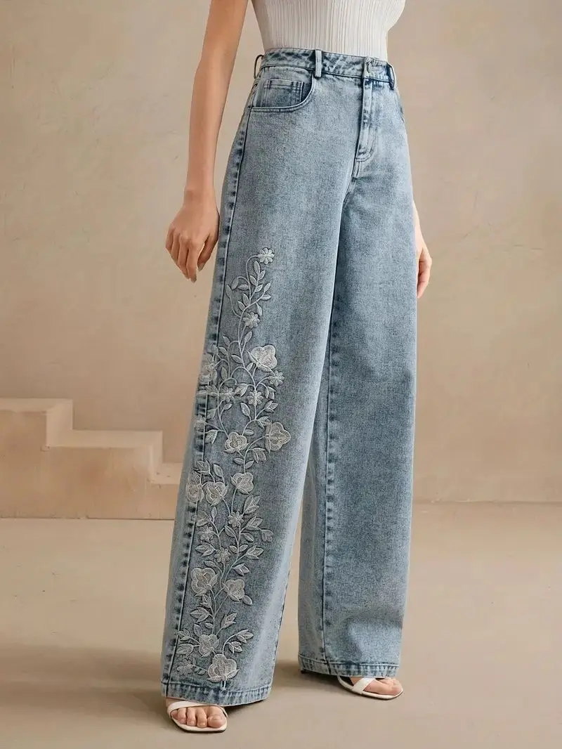 Damen Plus Size Y2K Straight L – Embroidery Jeans Bewertung und Preis