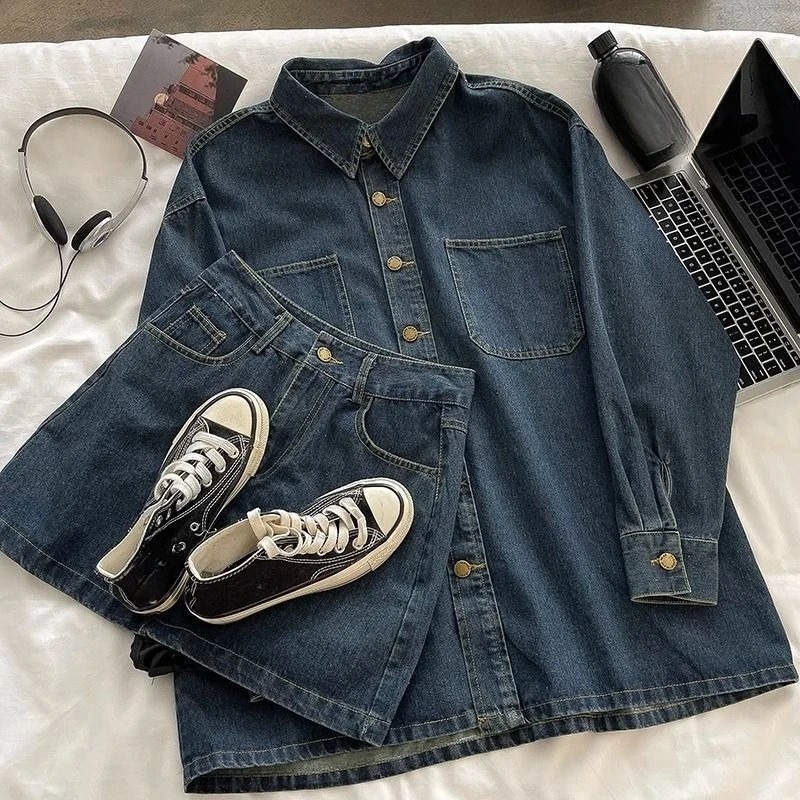 Y2K Denim-Rock-Set: Vintage Ja – Embroidery Fashion Bewertung und Preis