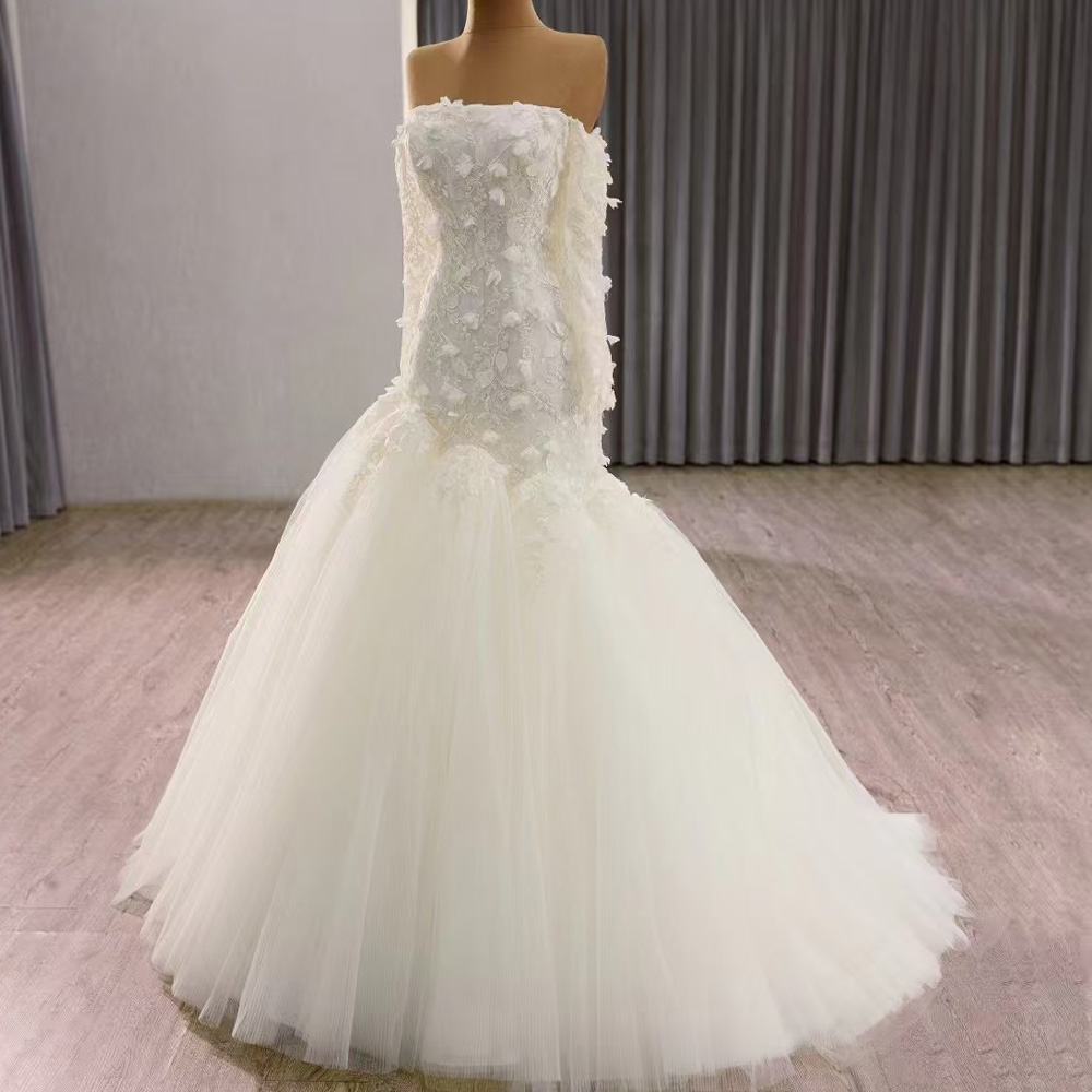 Trägerloses Hochzeitskleid im  – Embroidery Organza Bewertung und Preis