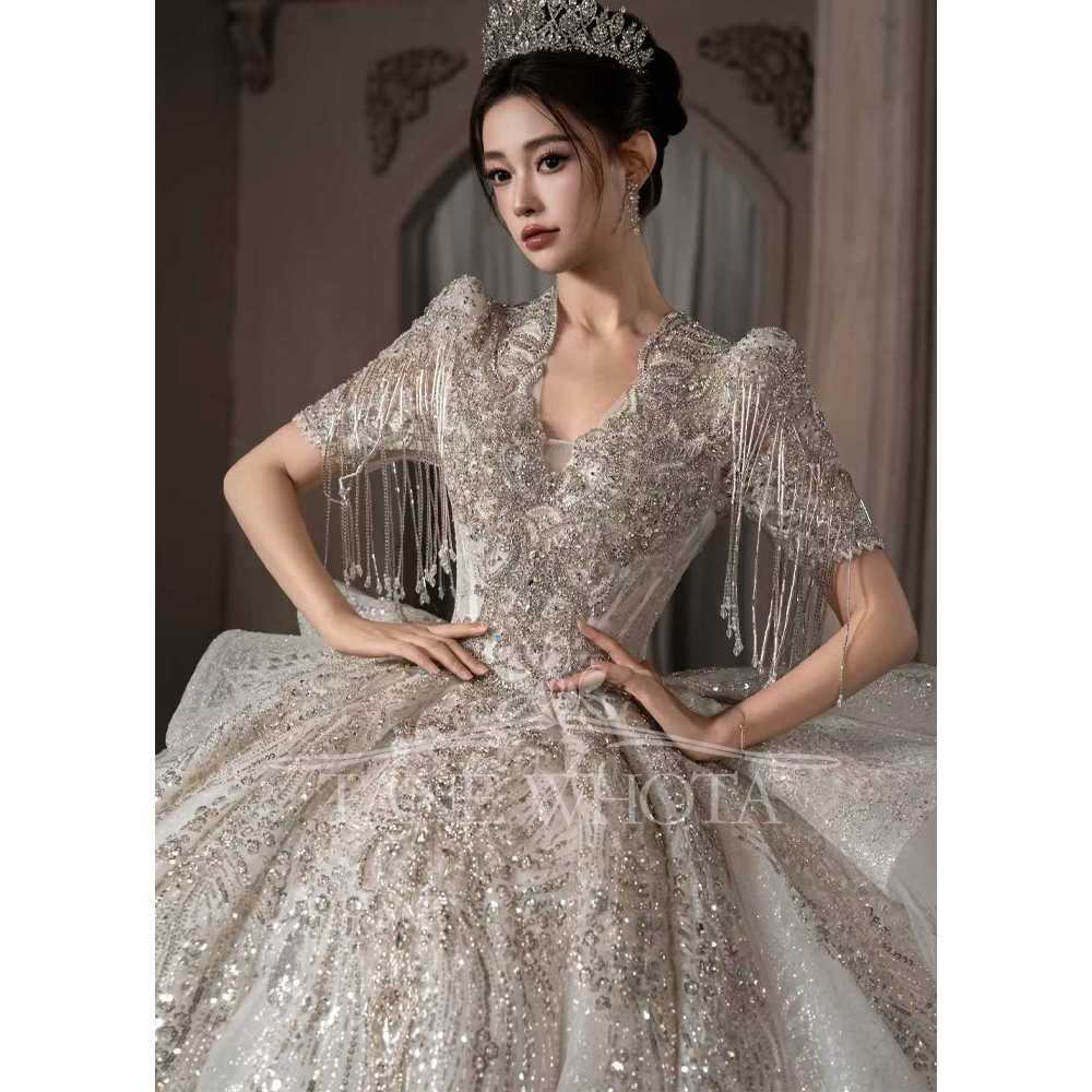 Luxuriöses, kurzärmliges, perl – Embroidery Organza Bewertung und Preis