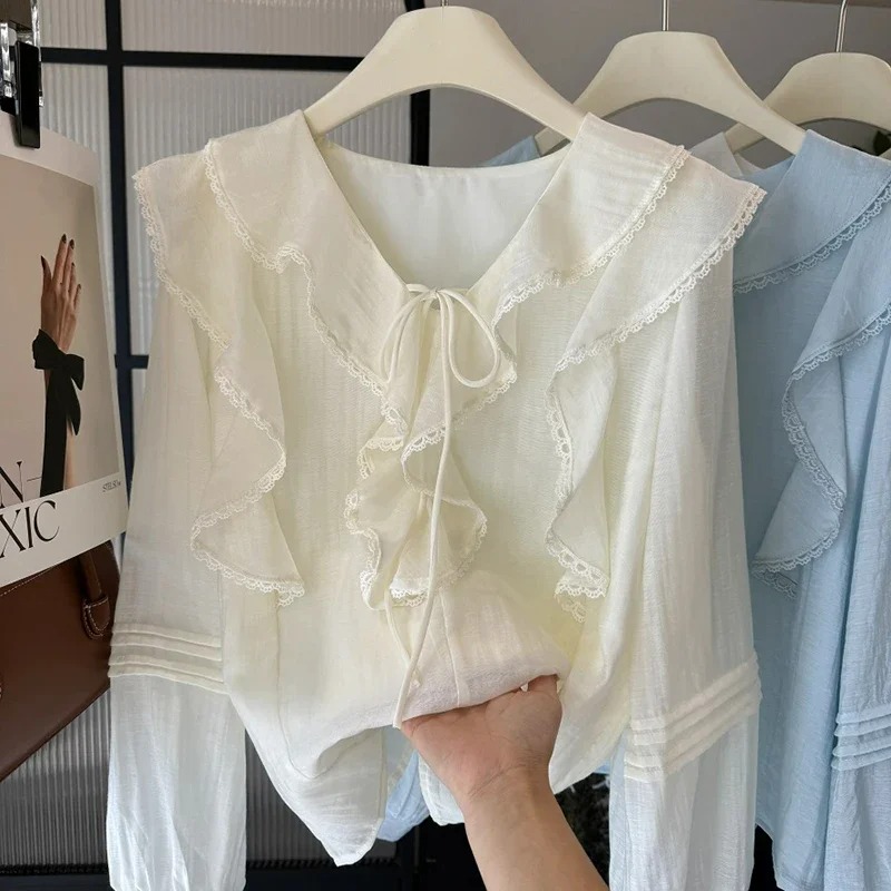 Französische V-Ausschnitt Blus – Embroidery Fashion Bewertung und Preis